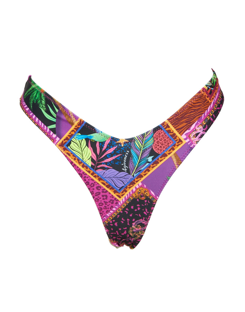 COSTUME BIKINI A BALCONCINO FUCSIA E MULTICOLOR