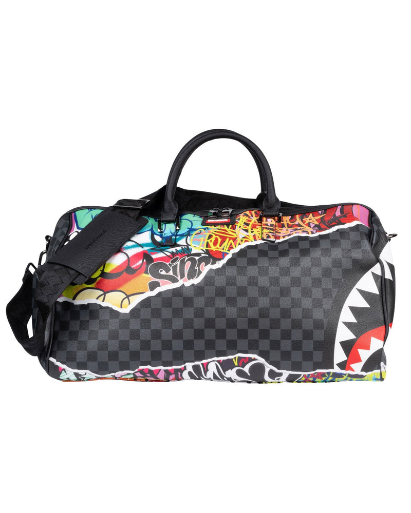 BORSONE PULL AWAY CON SCACCHI E GRAFFITI MULTICOLO