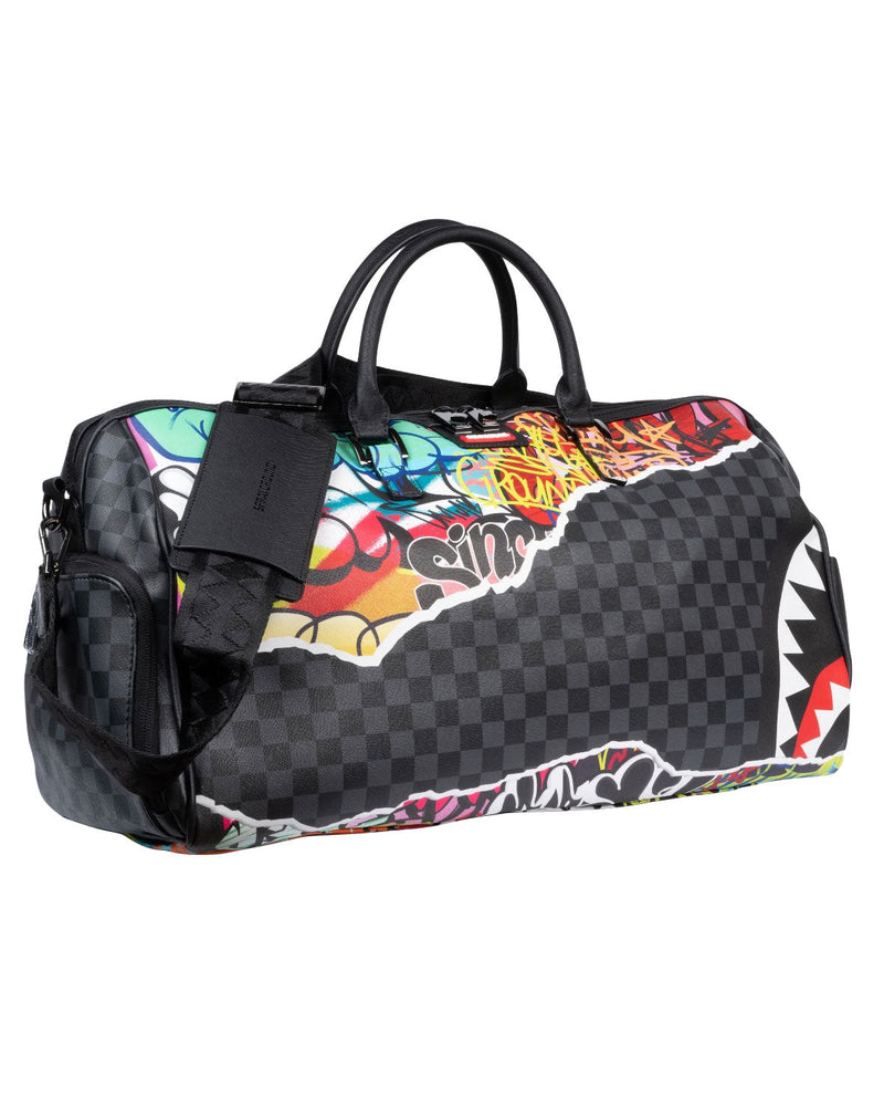 BORSONE PULL AWAY CON SCACCHI E GRAFFITI MULTICOLO