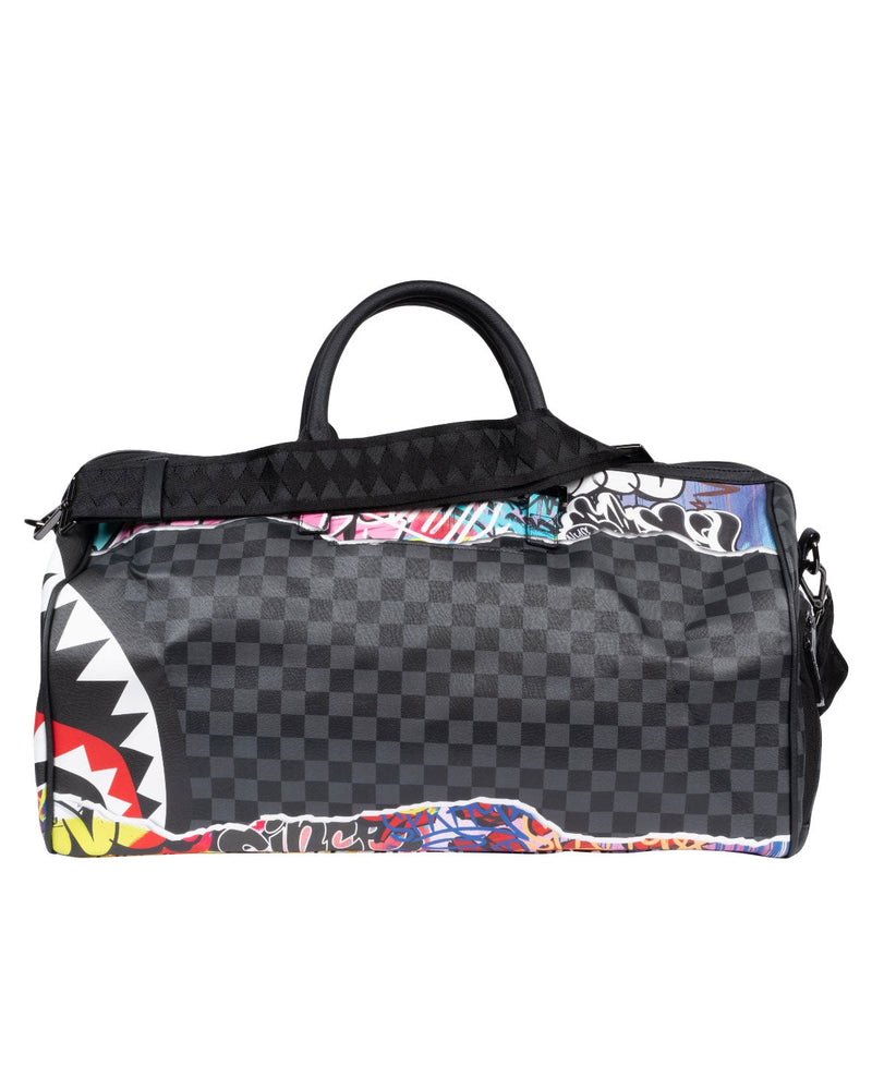 BORSONE PULL AWAY CON SCACCHI E GRAFFITI MULTICOLO