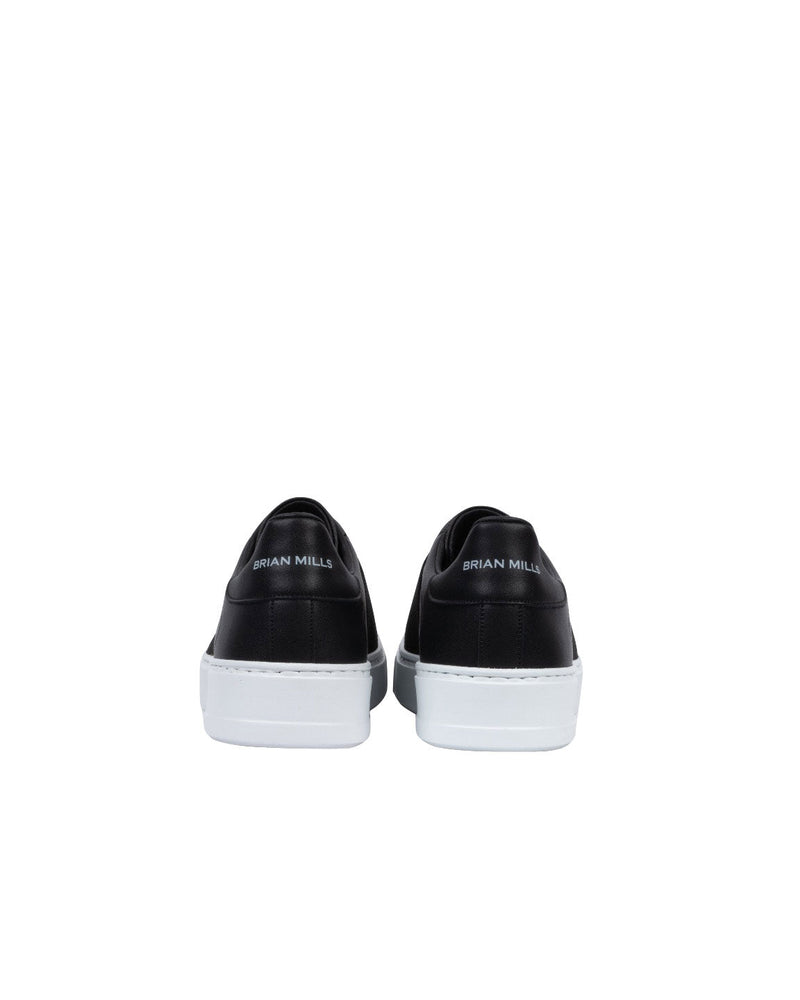 SNEAKERS SLIP-ON IN PELLE NERA CON FASCIA NERA