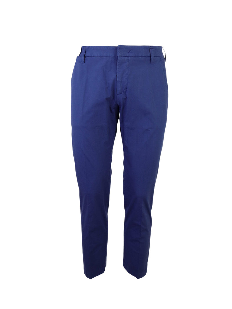 PANTALONI IN COTONE BLU ROYAL CON TASCA AMERICA