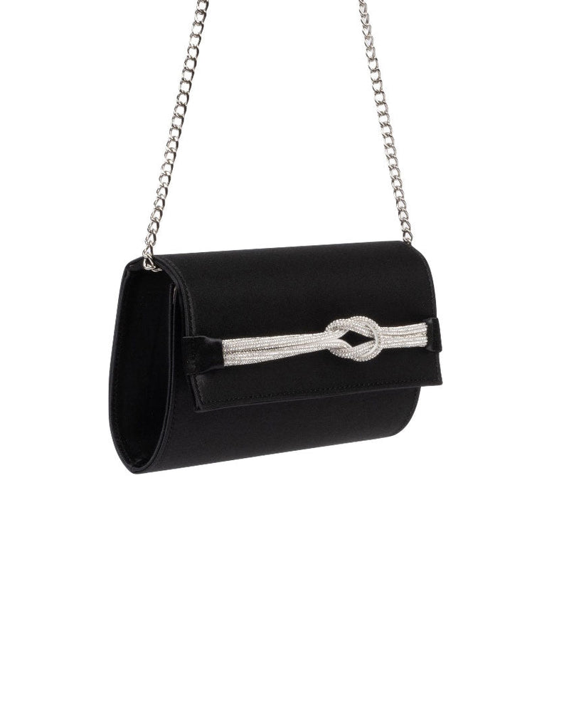 POCHETTE RASO NERA CON NODO