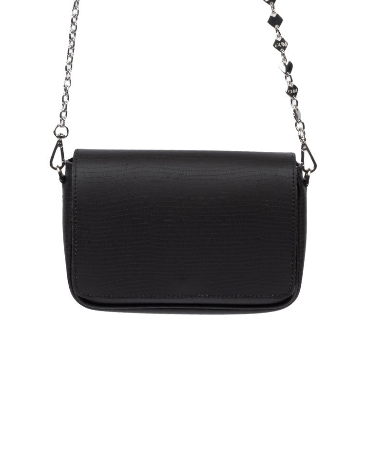 BORSA A SPALLA MEDIA HEART JEWEL NERO