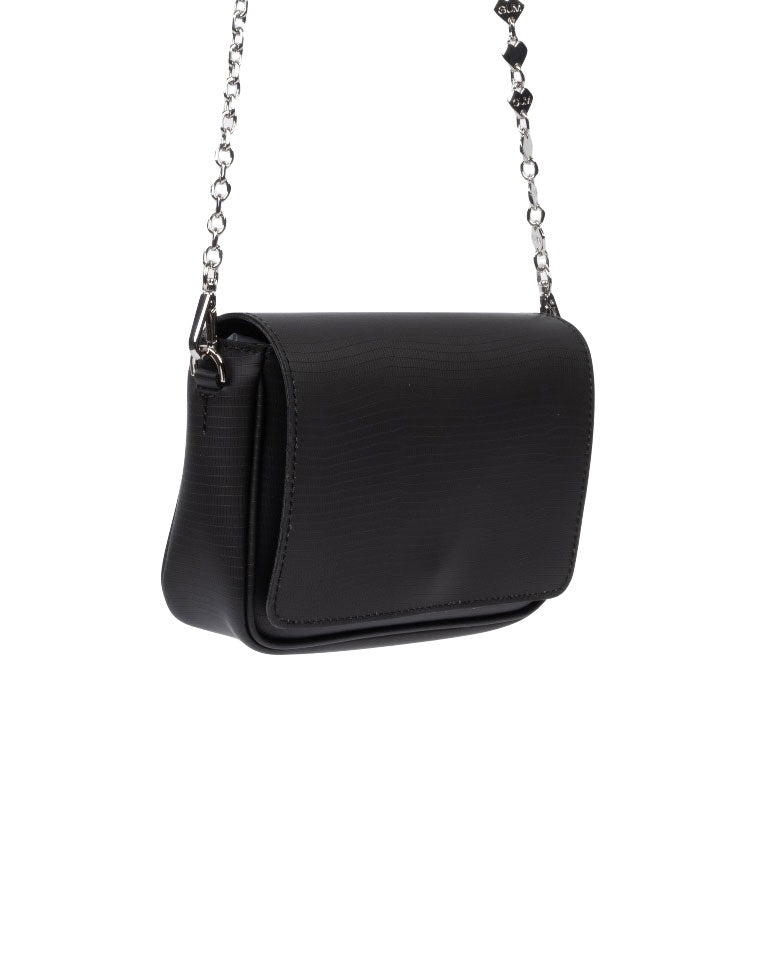 BORSA A SPALLA MEDIA HEART JEWEL NERO