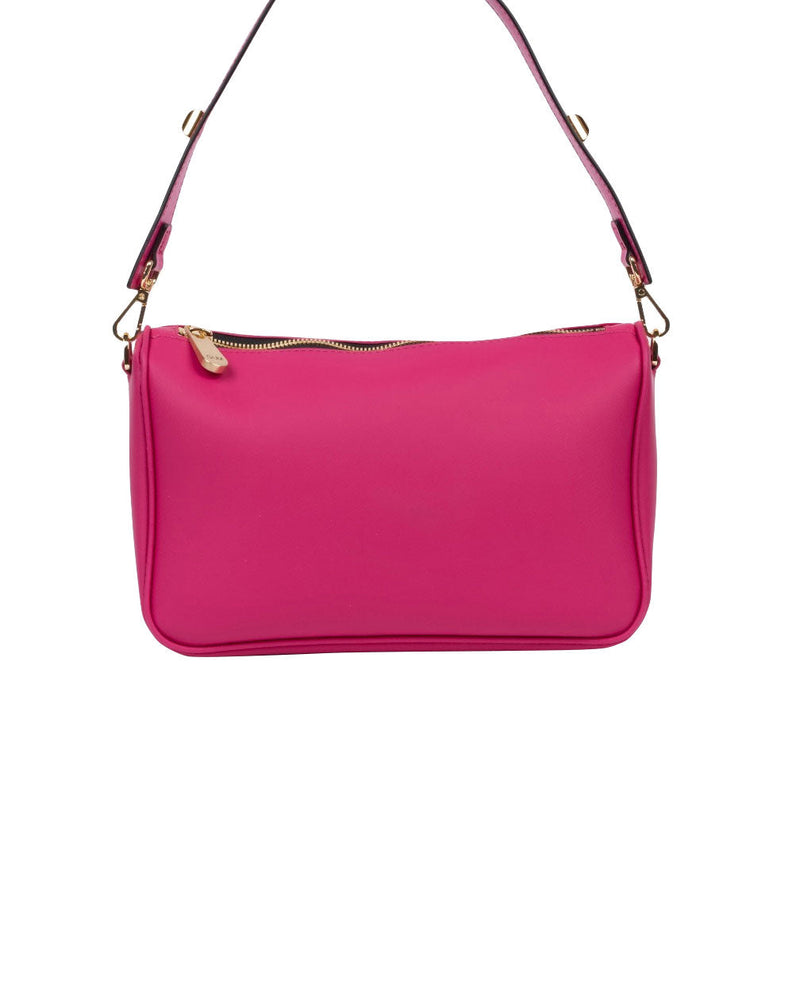 BORSA A SPALLA MAXI STUDS FUCSIA