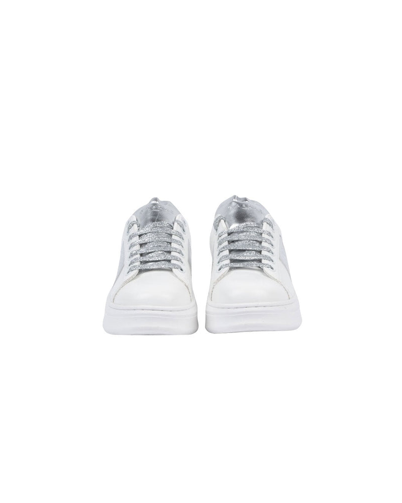 SNEAKERS BIANCHE CON FASCIA ARGENTO