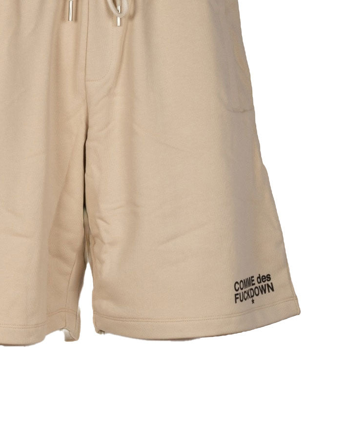 BERMUDA IN JERSEY BEIGE CON LOGO