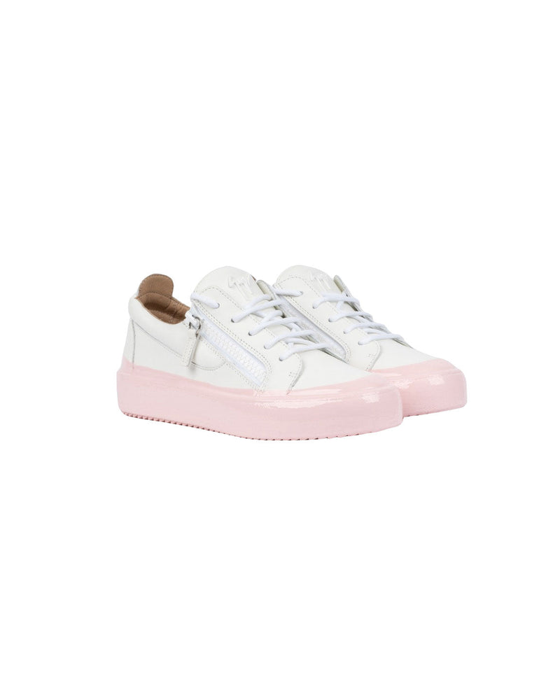 SNEAKERS BASSE BIANCHE E ROSA