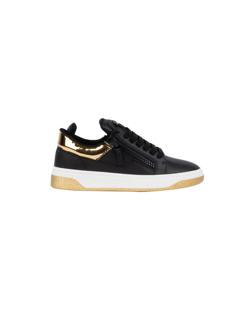 SNEAKERS BASSE NERE E ORO