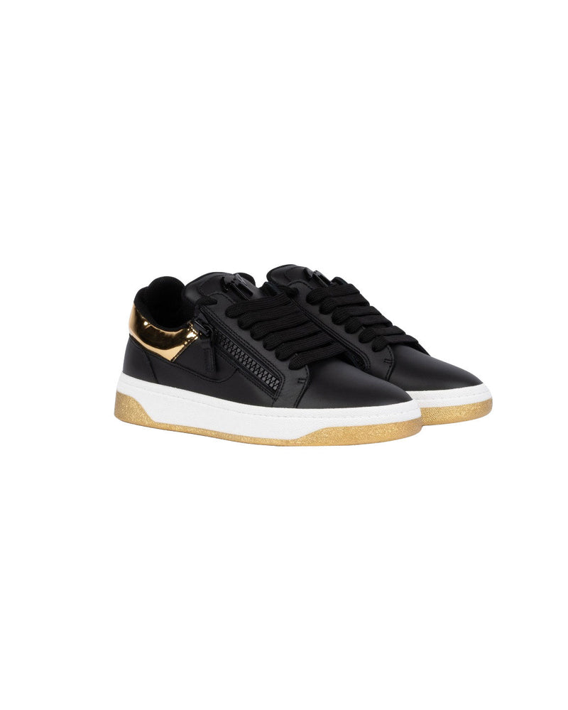 SNEAKERS BASSE NERE E ORO