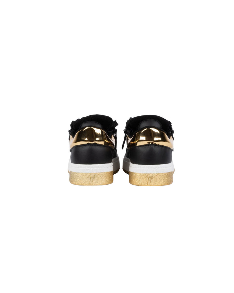 SNEAKERS BASSE NERE E ORO