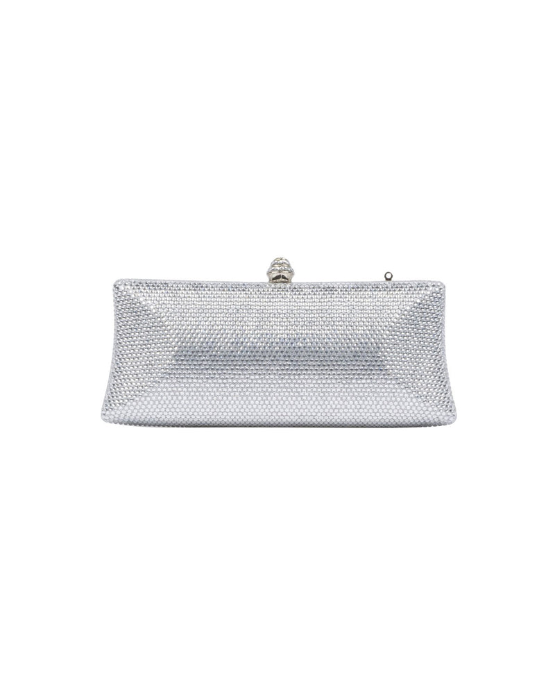 BORSA CLUTCH ARGENTO CON STRASS