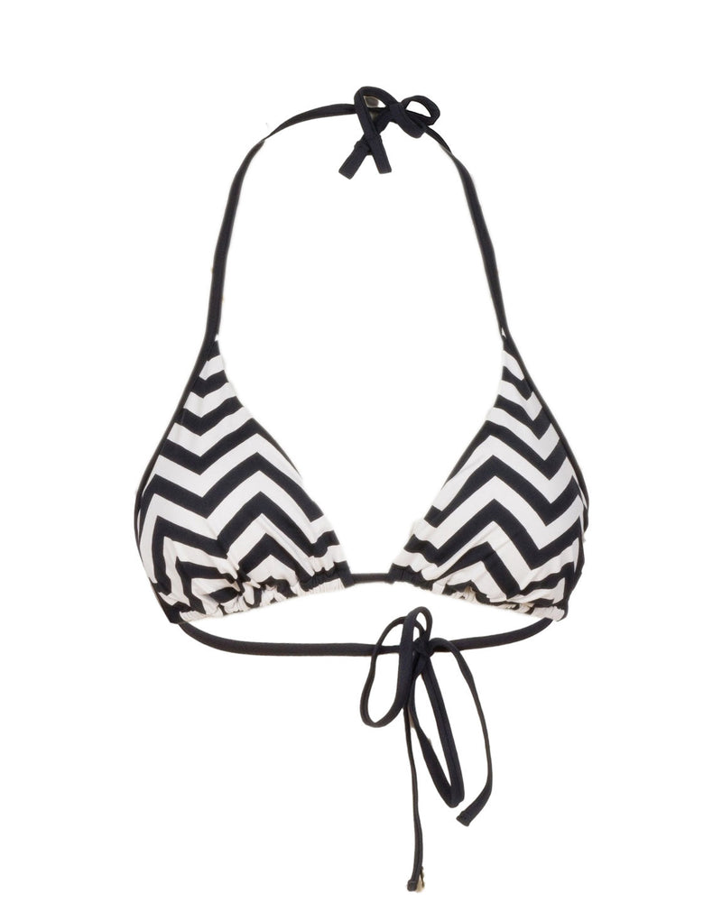 BIKINI TRIANGOLO NERO MARRONE E BIANCO