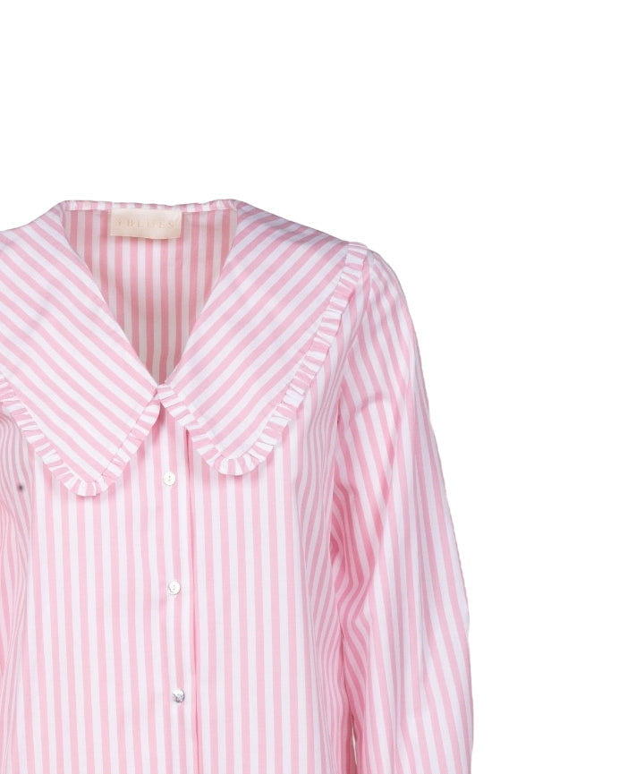 CAMICIA A RIGHE BIANCA E ROSA