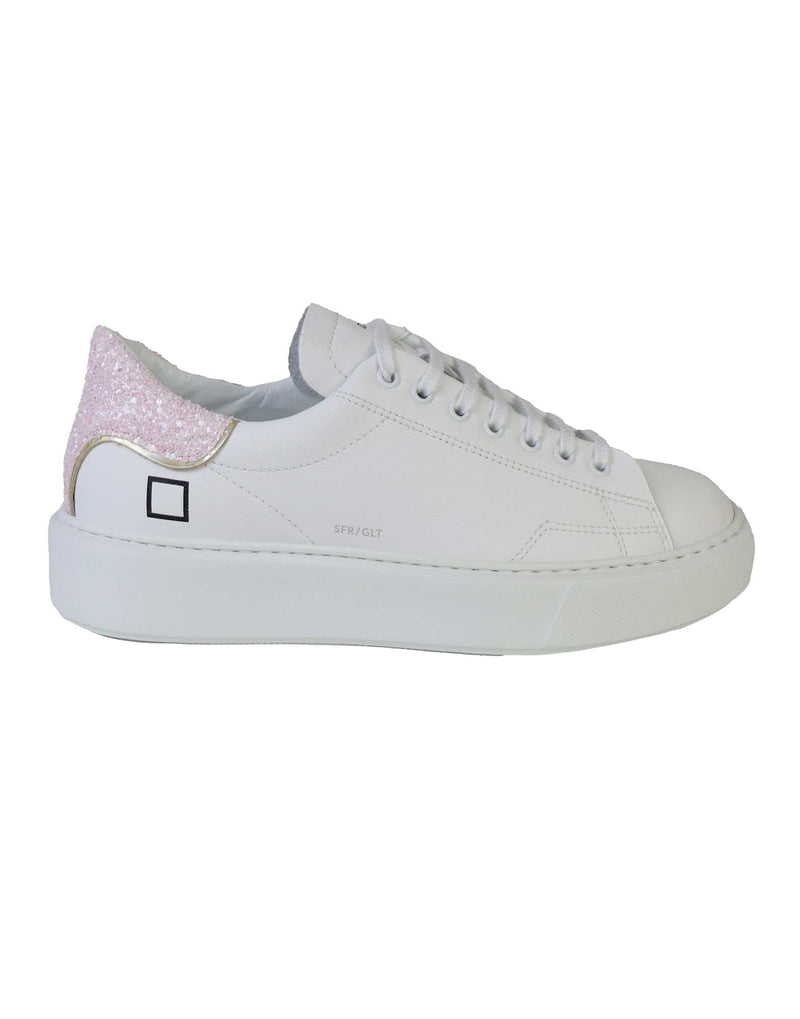 SNEAKER SFERA BIANCA E GLITTER ROSA