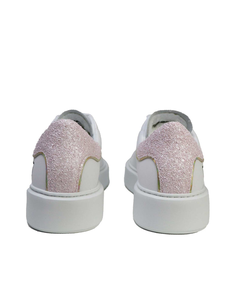 SNEAKER SFERA BIANCA E GLITTER ROSA