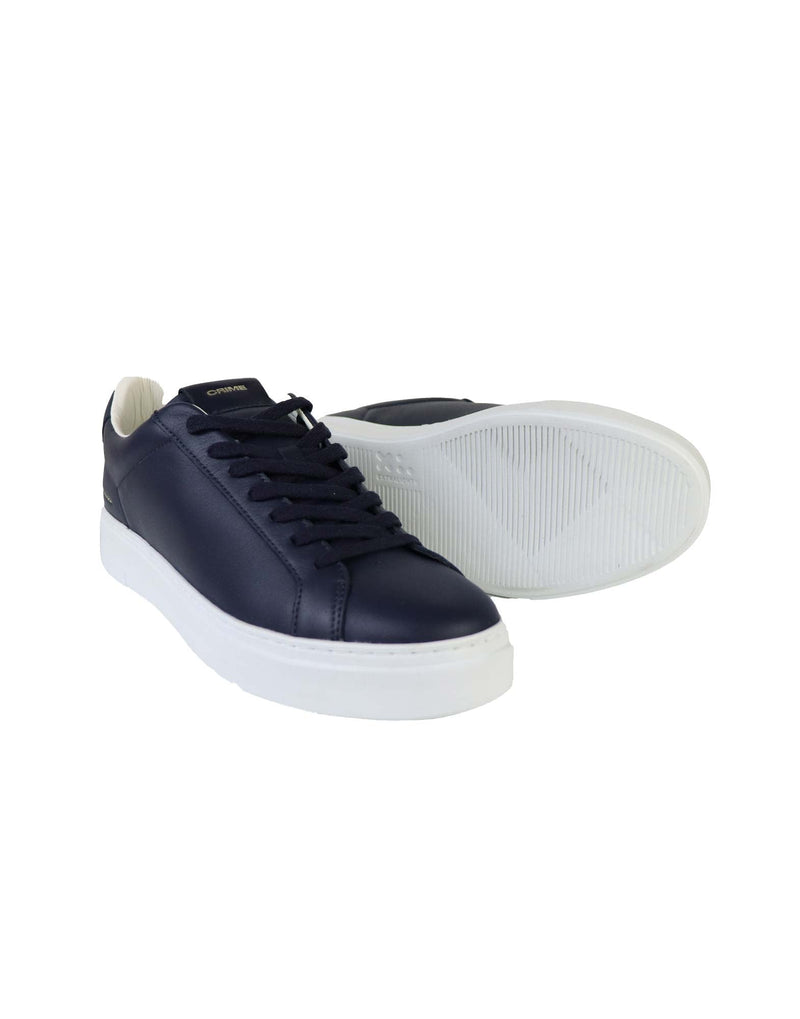 SNEAKER IN PELLE BLU