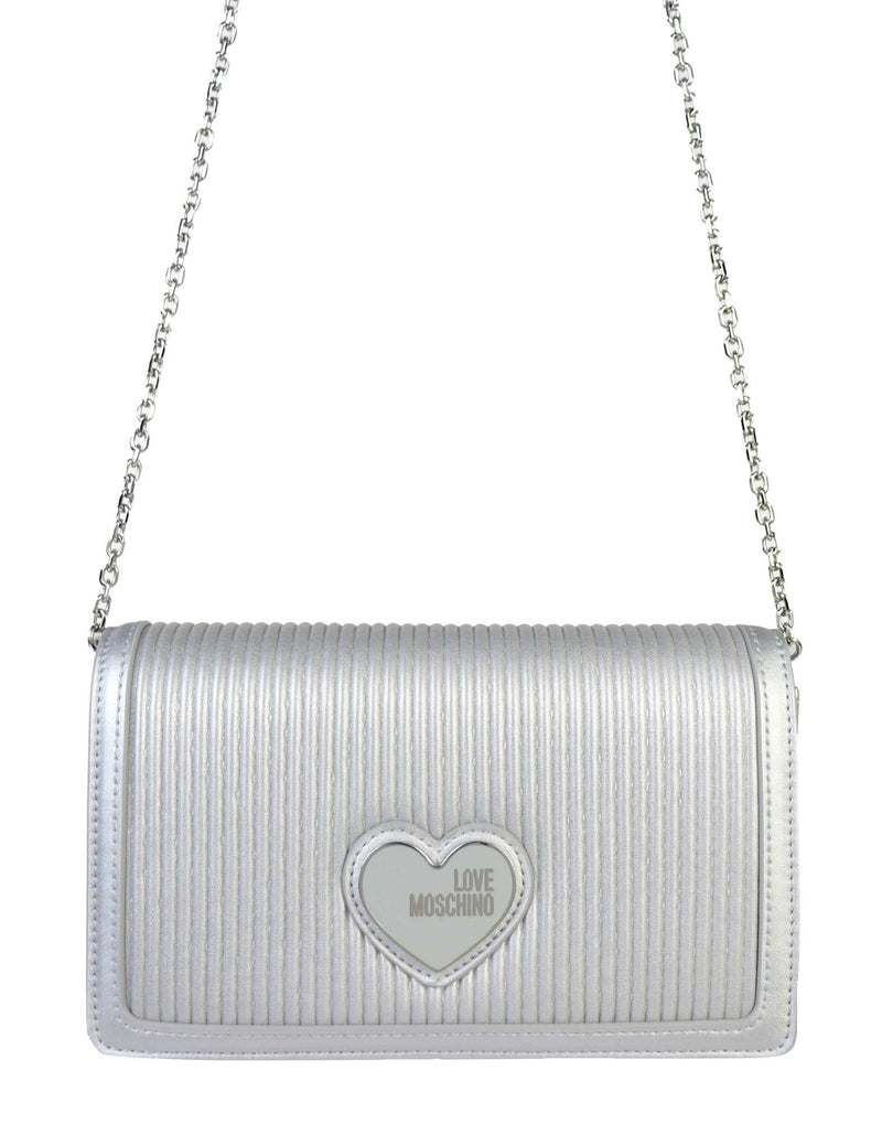 TRACOLLA LOVE MOSCHINO PLISSE' ARGENTO