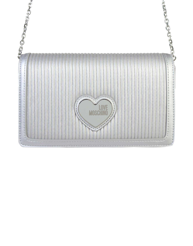 TRACOLLA LOVE MOSCHINO PLISSE' ARGENTO