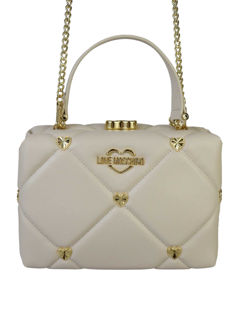 BORSA CLUTCH LOVE MOSCHINO AVORIO