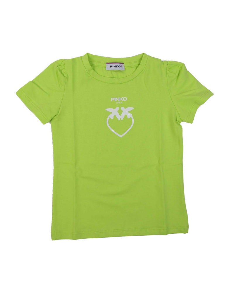 T-SHIRT PINKO CON STAMPA A CUORE LIME