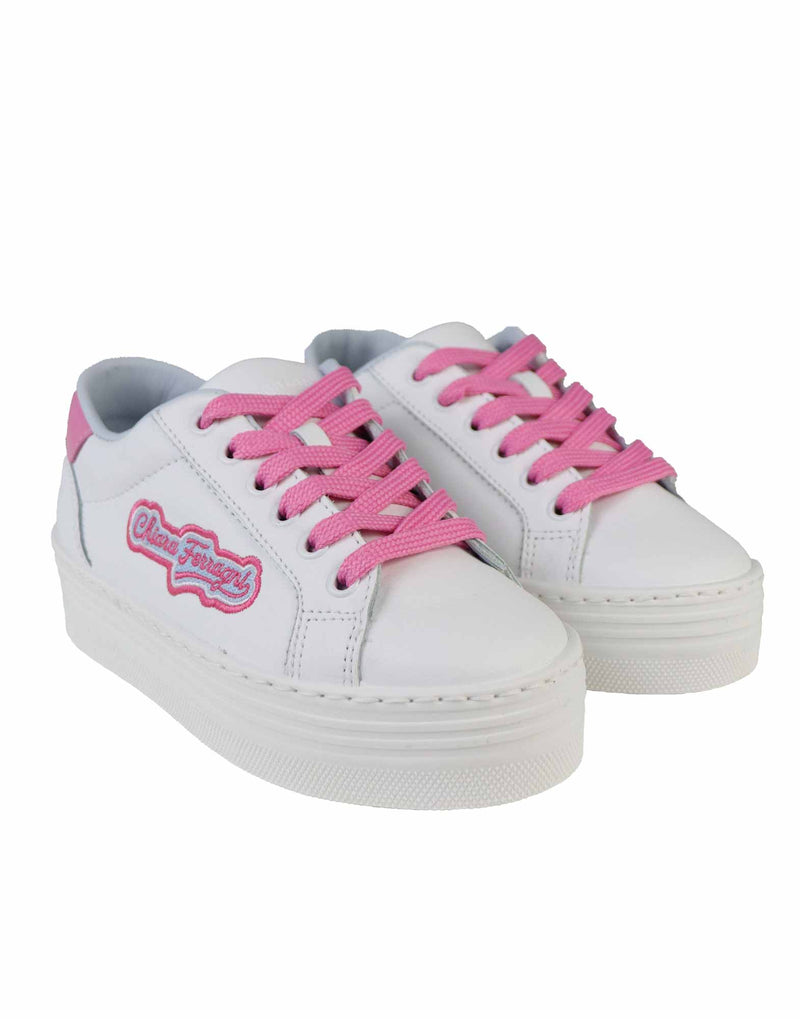 SNEAKERS IN VITELLO ROSA